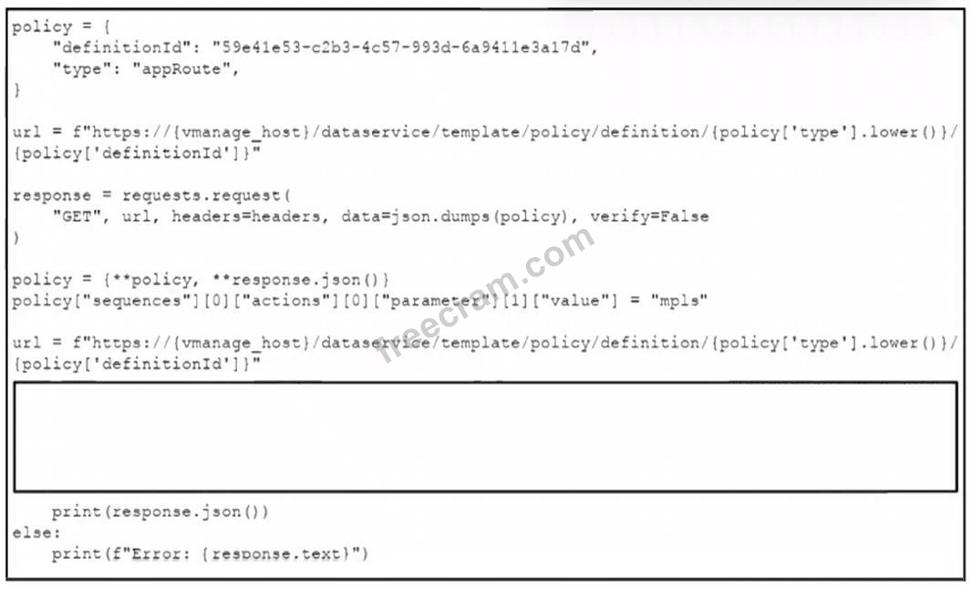 Automating and Programming Cisco Enterprise Solutions question 7