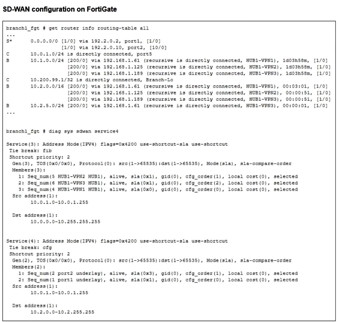 Fortinet NSE 6 - SD-WAN 7.6 Enterprise Administrator question 10
