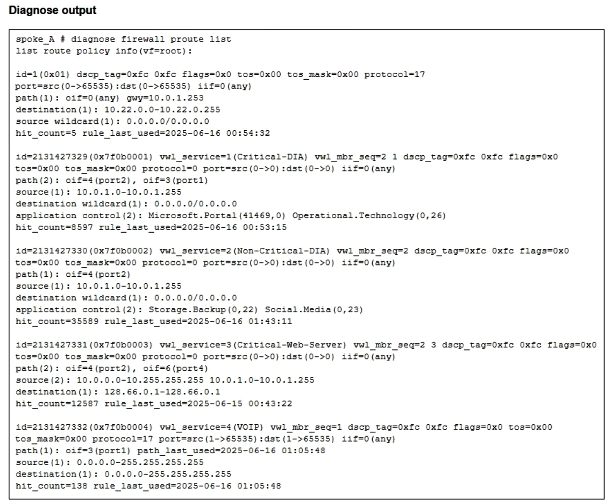 Fortinet NSE 6 - SD-WAN 7.6 Enterprise Administrator question 4