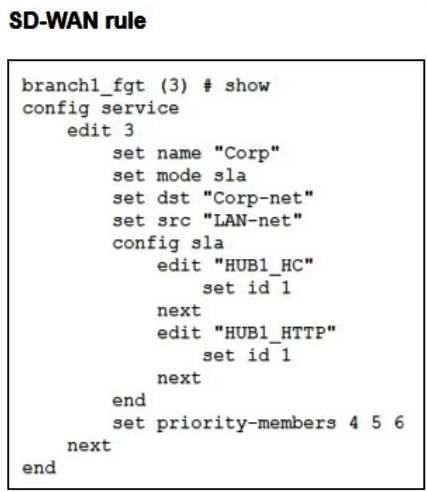 Fortinet NSE 6 - SD-WAN 7.6 Enterprise Administrator question 6